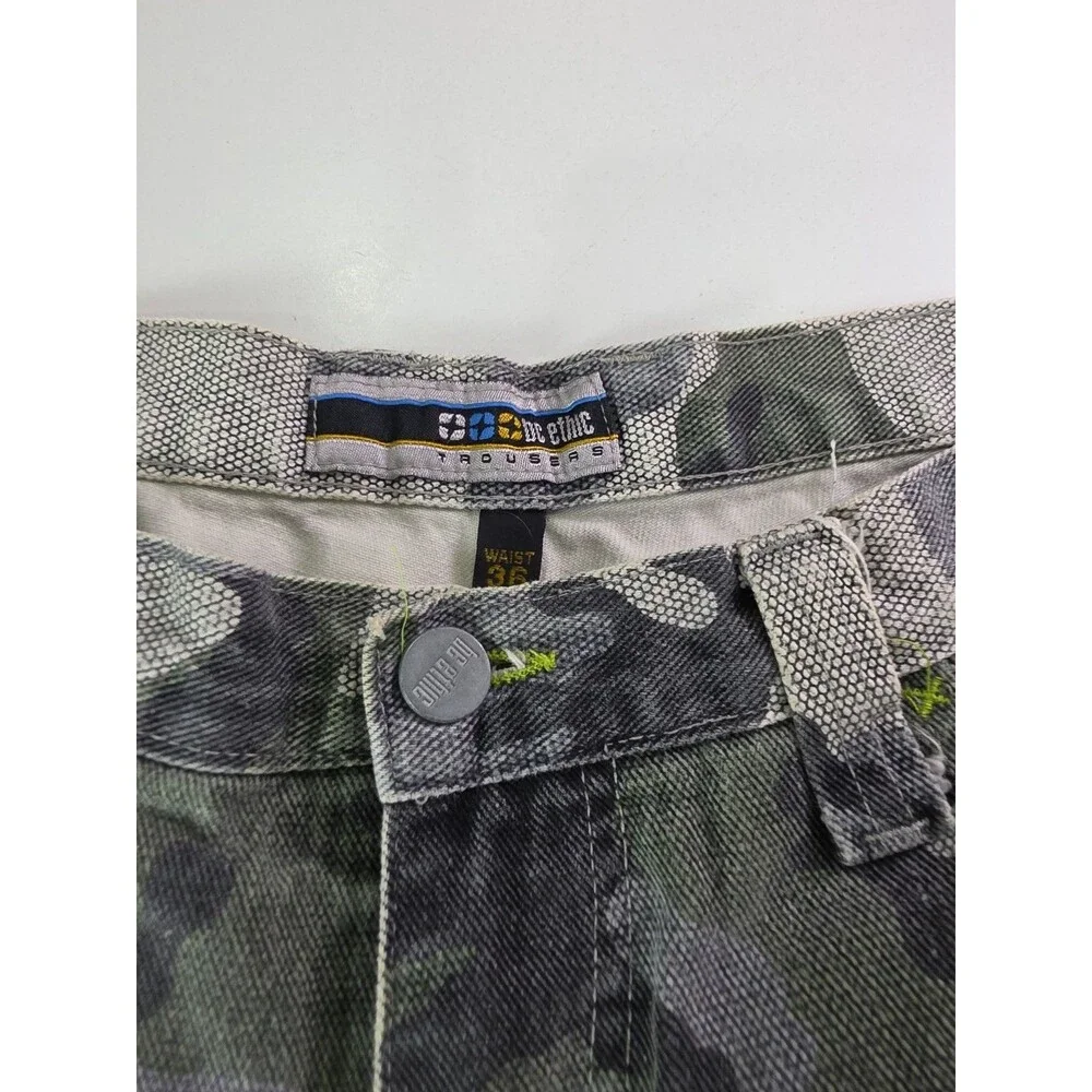 Rare BC Ethic Trousers Enduro Camo Y2K 1990s Baggy USA Skater 36x32 Cargo 2263